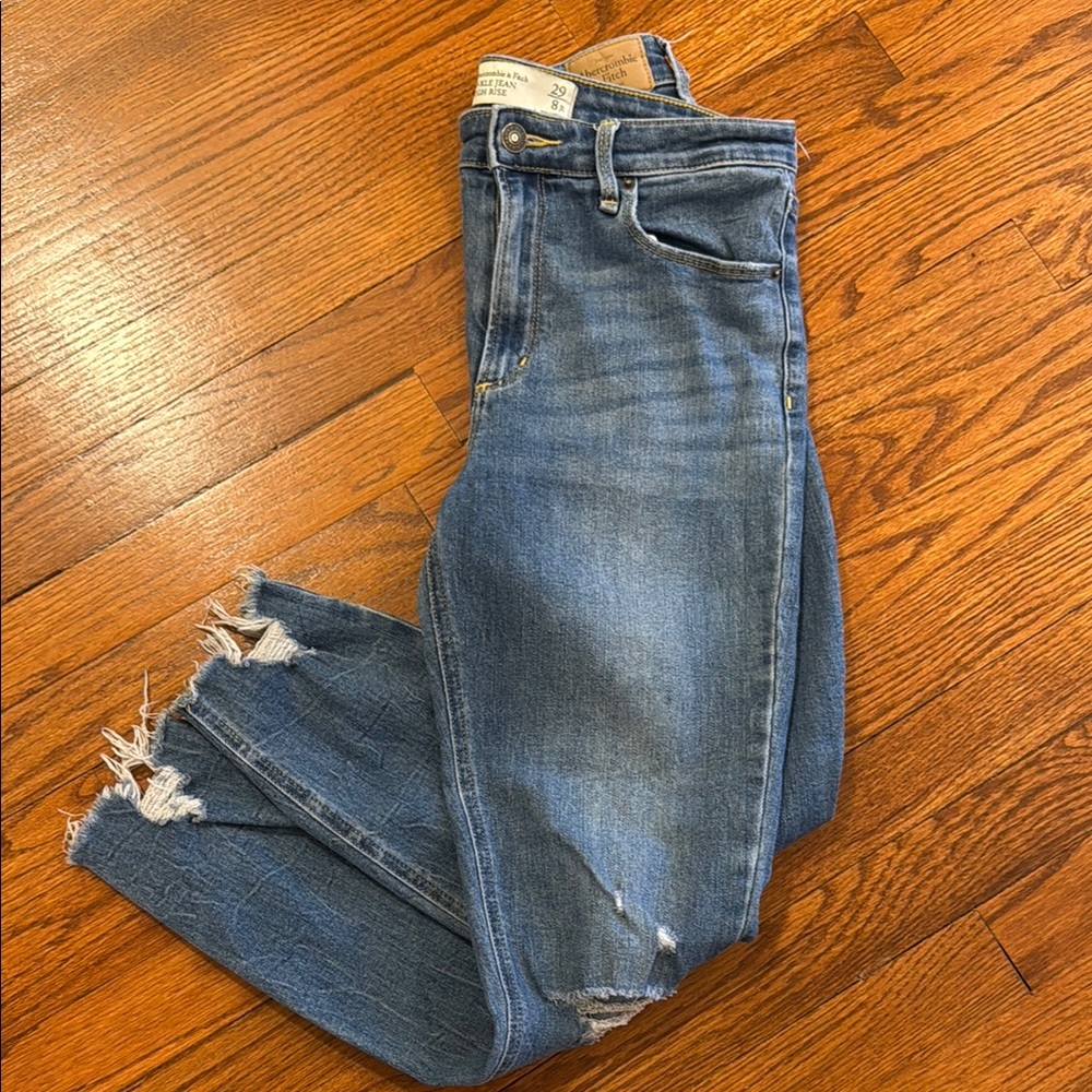 Abercrombie & Fitch Distressed Blue Jeans